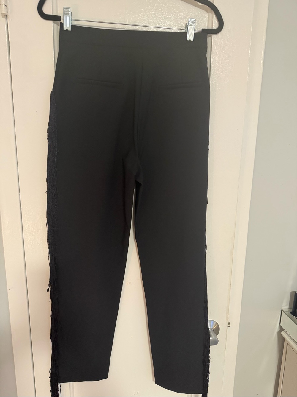 Zara black fringed pants size L - Picture 3 of 3